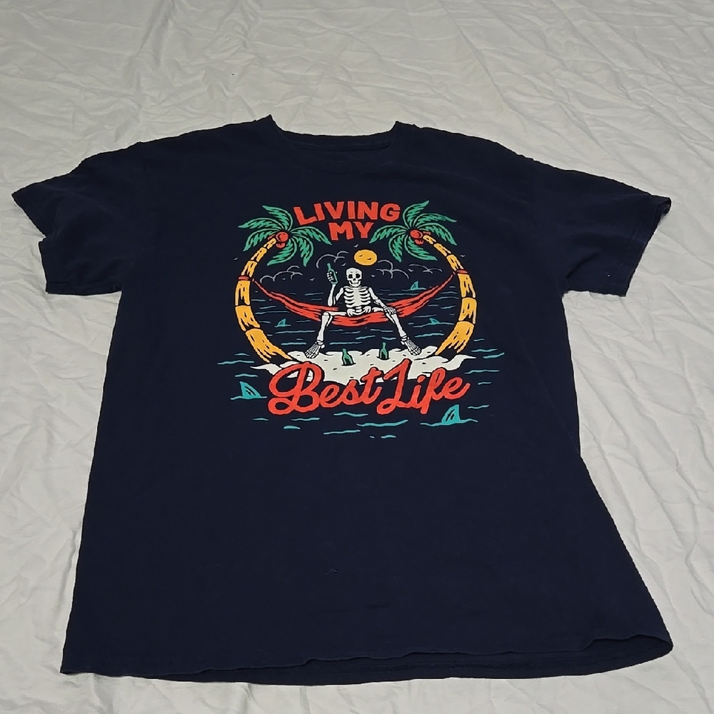 Mens Medium Living My Best Life T-Shirt
